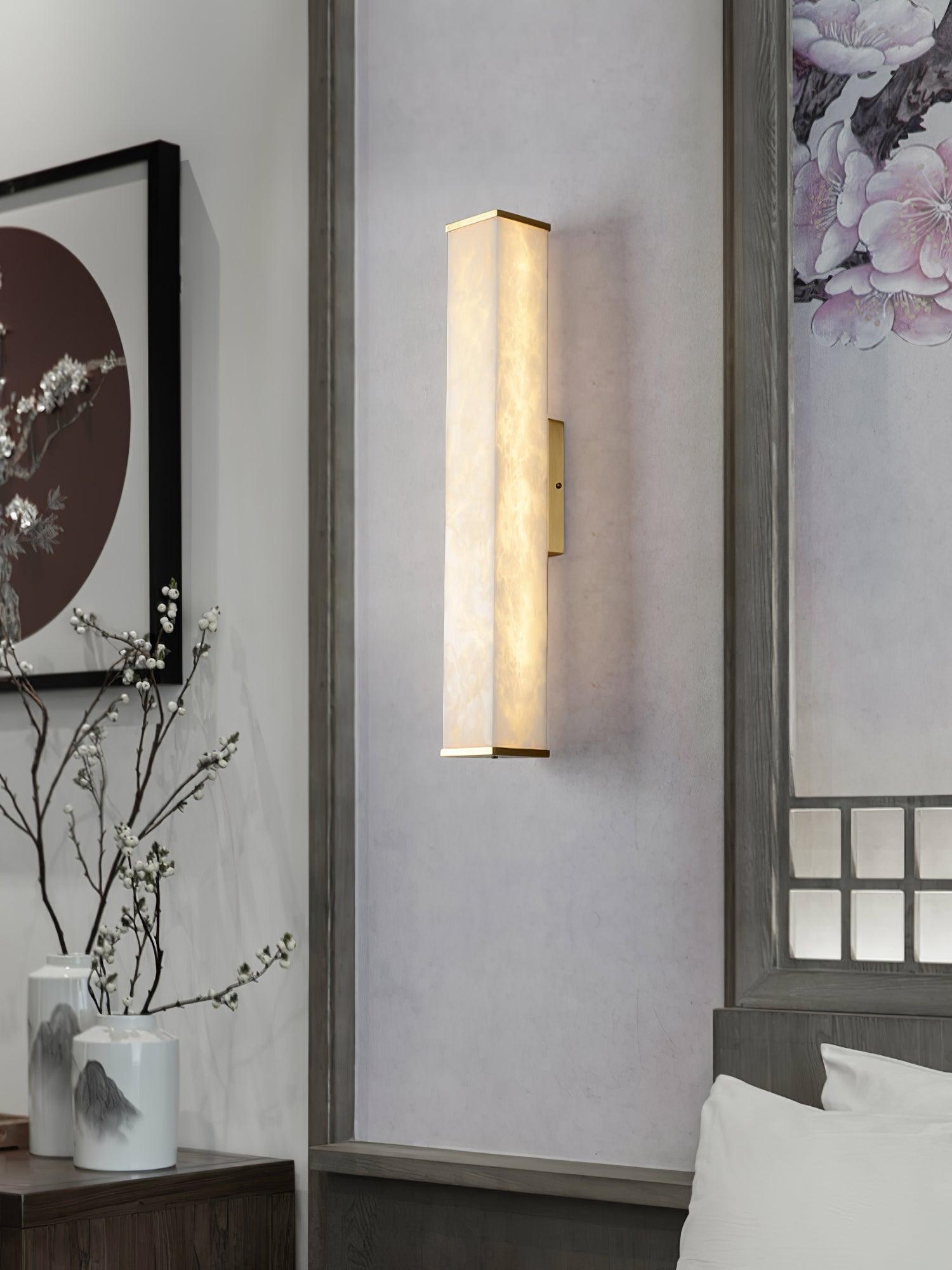 Cuboid Alabaster Wall Light D398