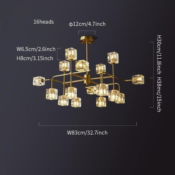 Square Crystal Chandelier/Brass Crystal Chandelier