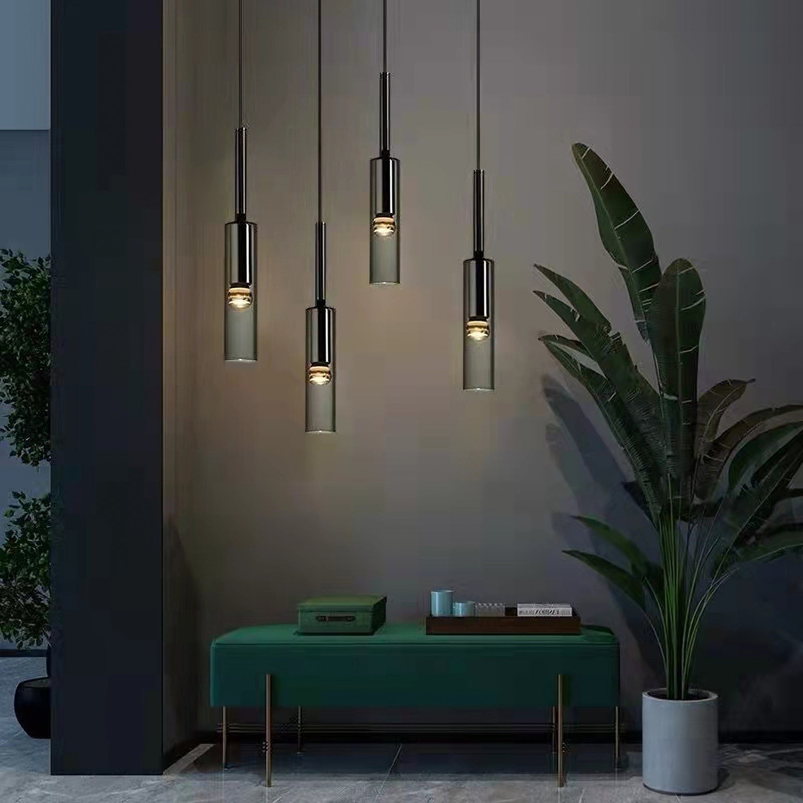 Modern Cylindrical Glass Pendant Light K855