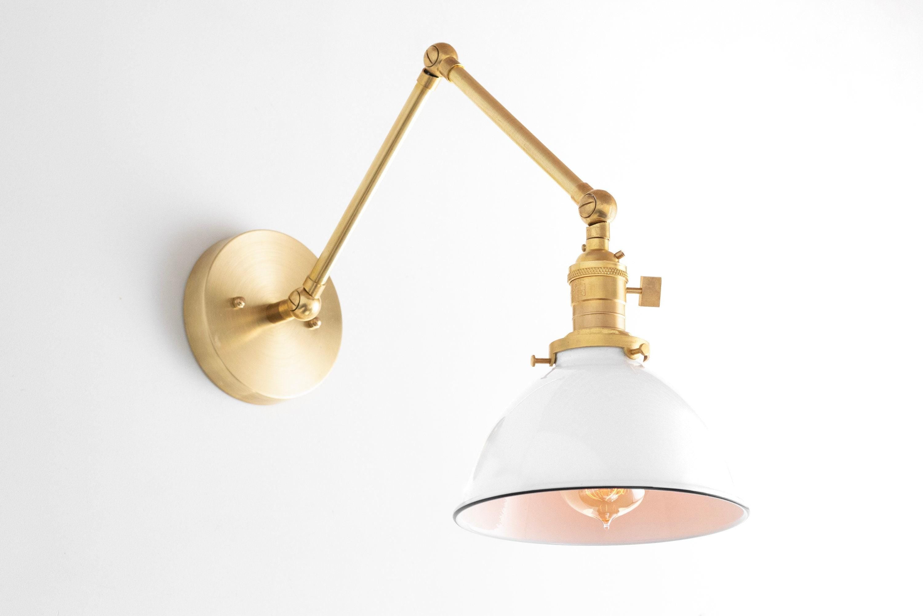 Conique Metal Vintage Industrial Swing Arm Wall Lamp - Adjustable Dome Shade for Study K1467