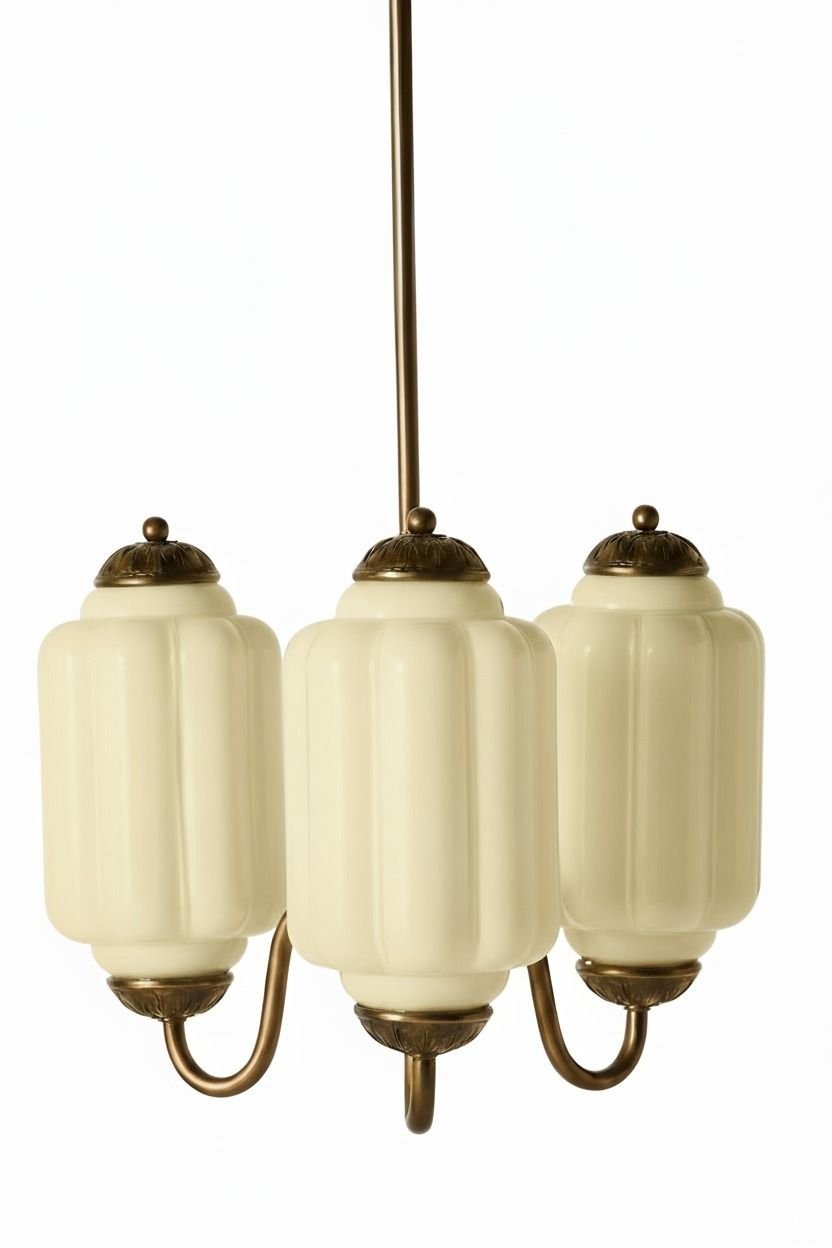 Eloise Classic Glass Pendant Light - Retro Glass and Metal Hanging Lamp for Kitchen Island Cafe K1475