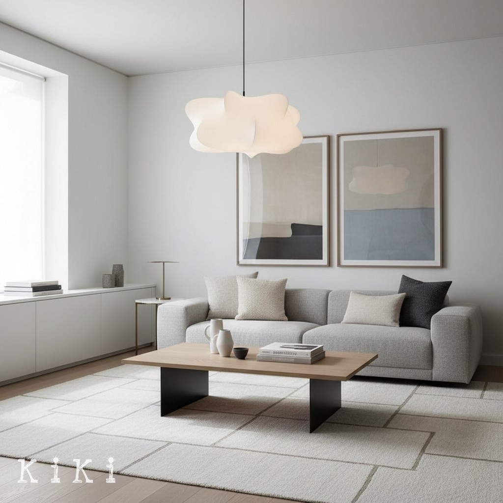 Lunaveo Timeless Minimal Silk Pendant Lamp - Cloud Shade Lighting for Home Decor K369