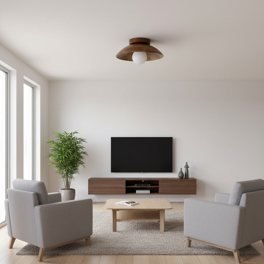 Ovalune Textured Ceiling Lamp - Contemporary Style Lighting for Living Spaces K2104