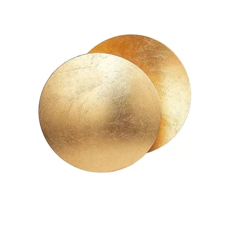 Elegant Round Lederam Wall Lamp - Modern Metallic Wall Light for Living Room