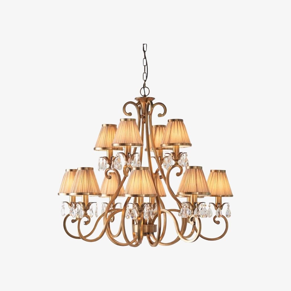 Talonis Multi-light Fabric Chandelier - Elegant Metal Curved Arms for Dining and Living K1900
