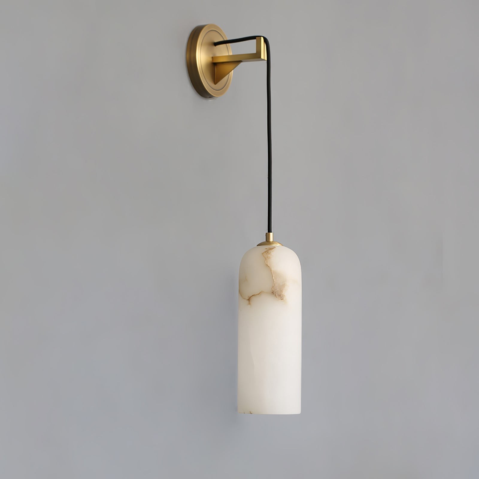 Modern Minimalist Copper Natural Marble Adjustable Wire Wall Lamp K527