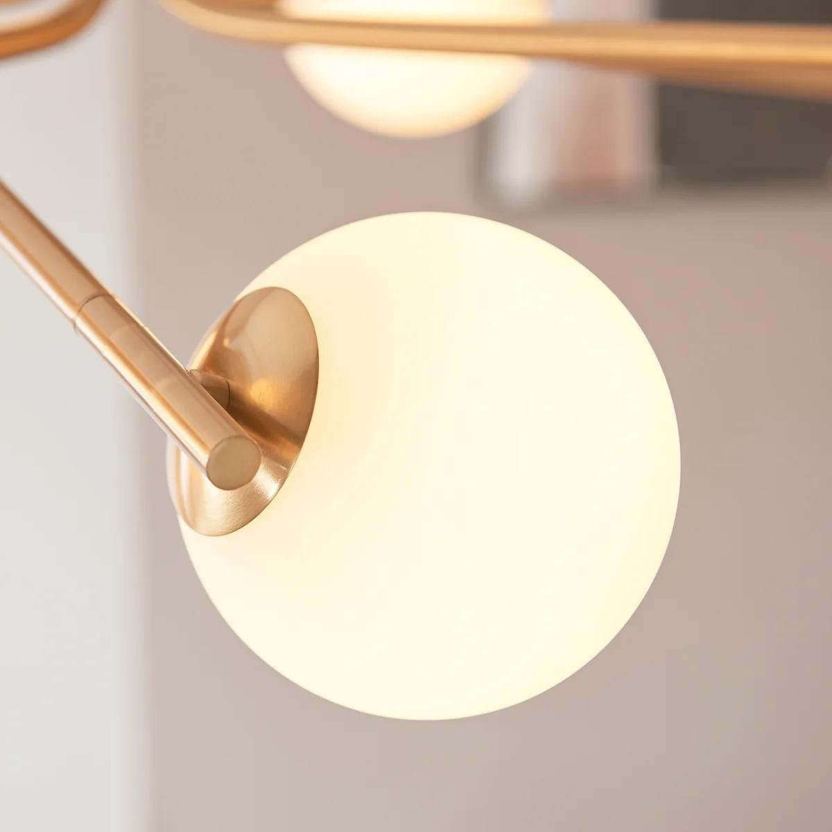 Tivara Mid-Century Modern 10-Light Pendant - Chandelier with Globe Shades for High Ceilings K1829