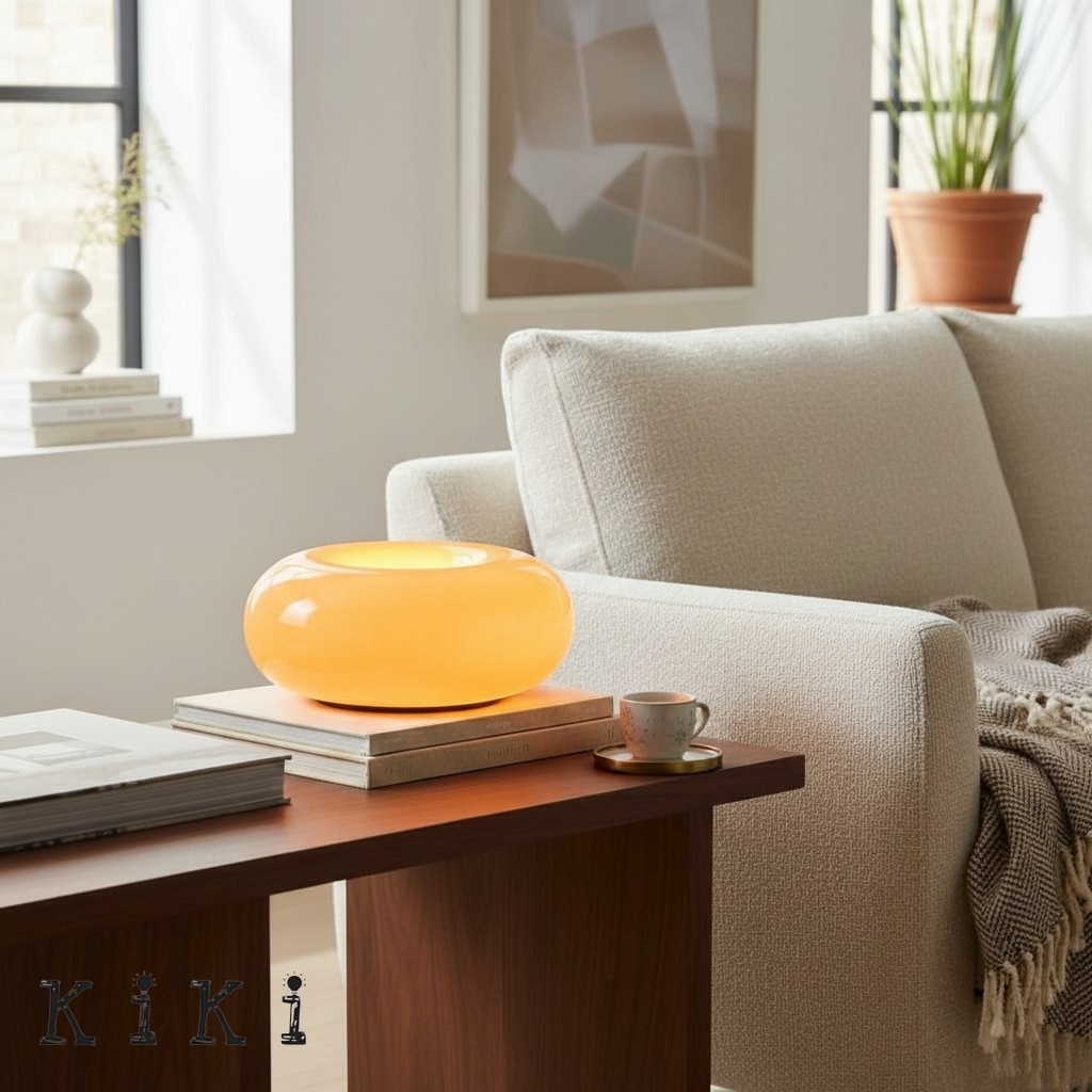Bauhaus Round Table and Wall Lamp - Stylish Donut Led Lighting for Bedroom K46