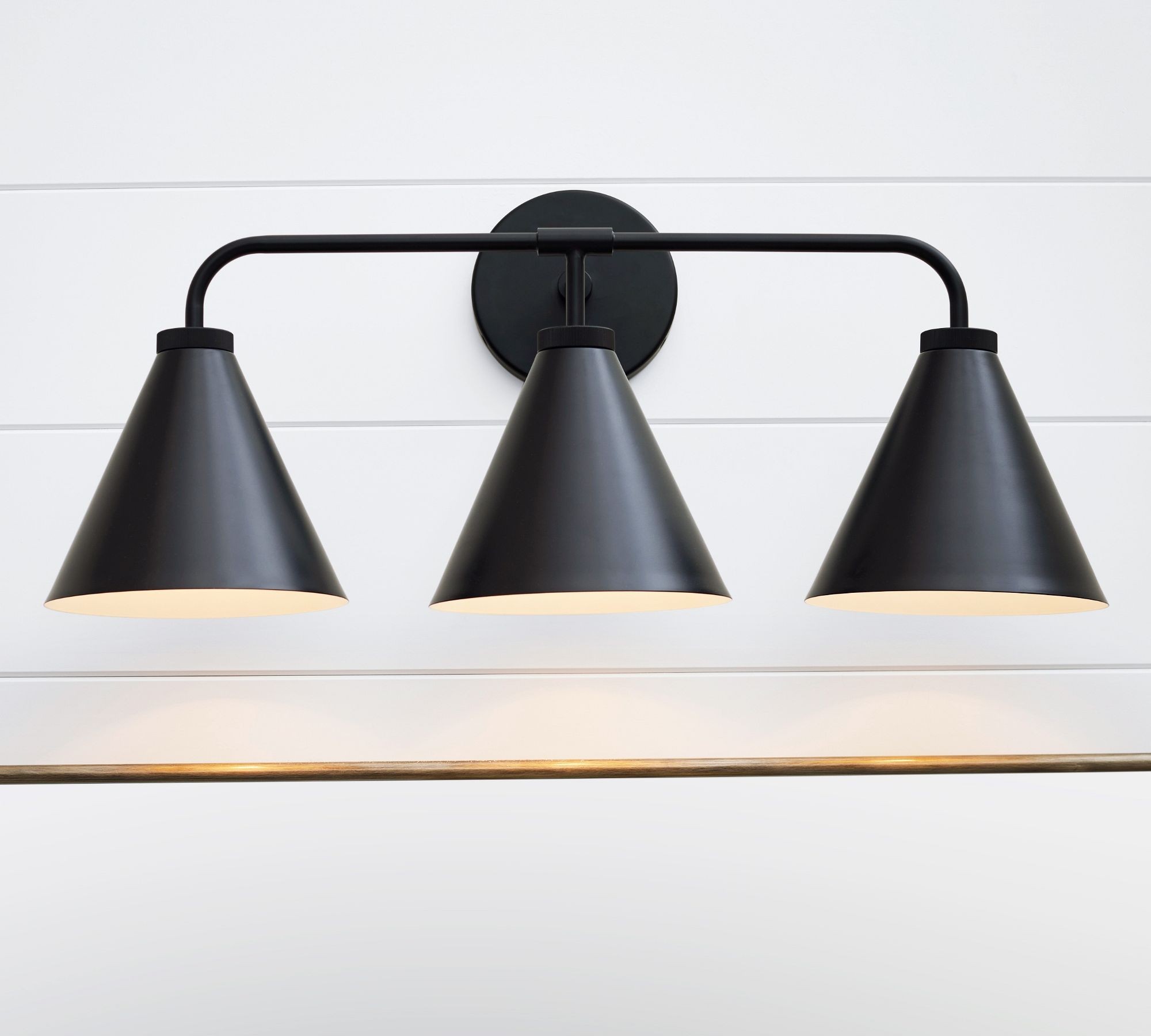 Korvi Iron Tapered Sconce Light - Wall Fixture in Black or Brass K1209
