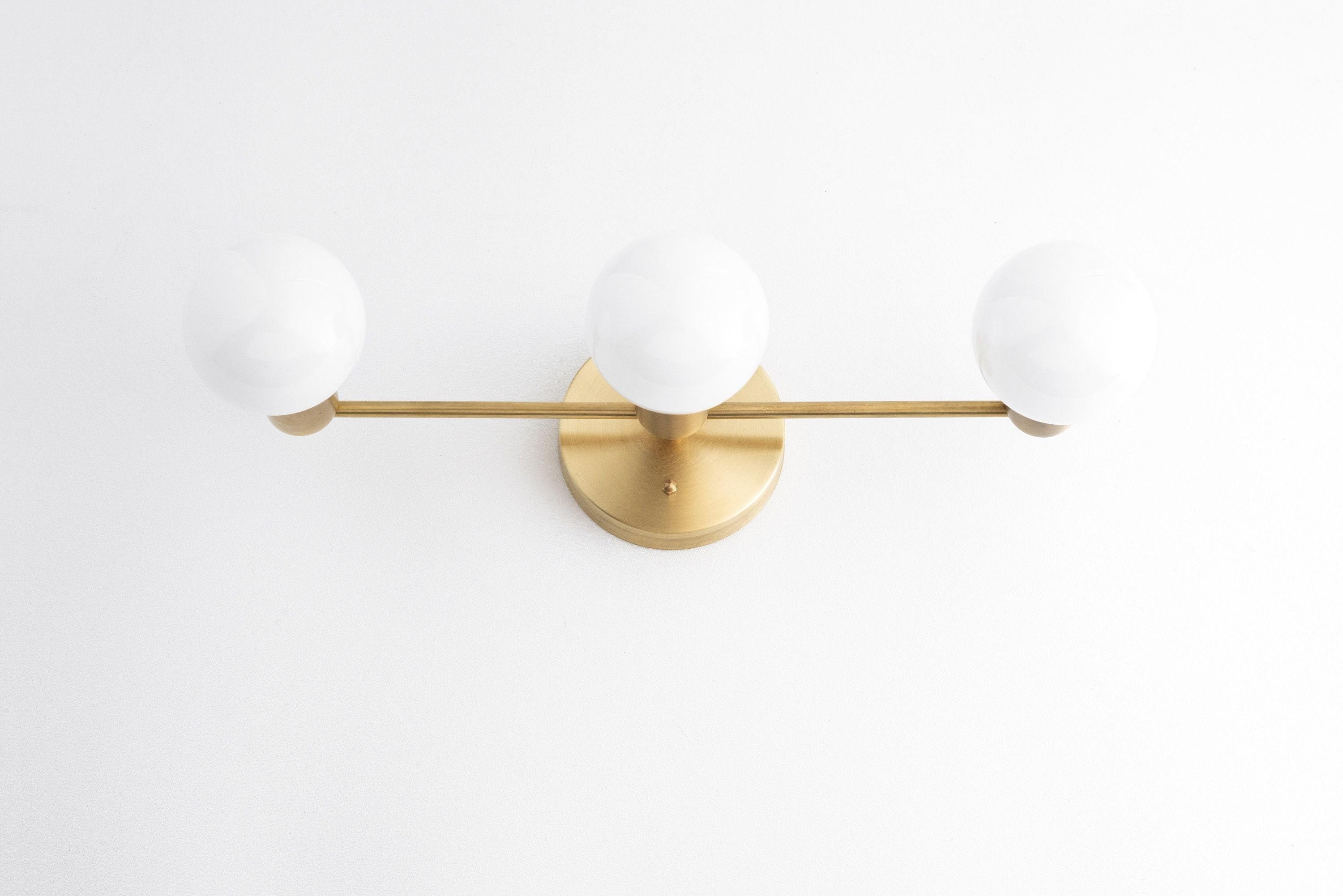 Glorica Glass Mid Century Modern Vanity Light - 3 Light Wall Fixture K1548