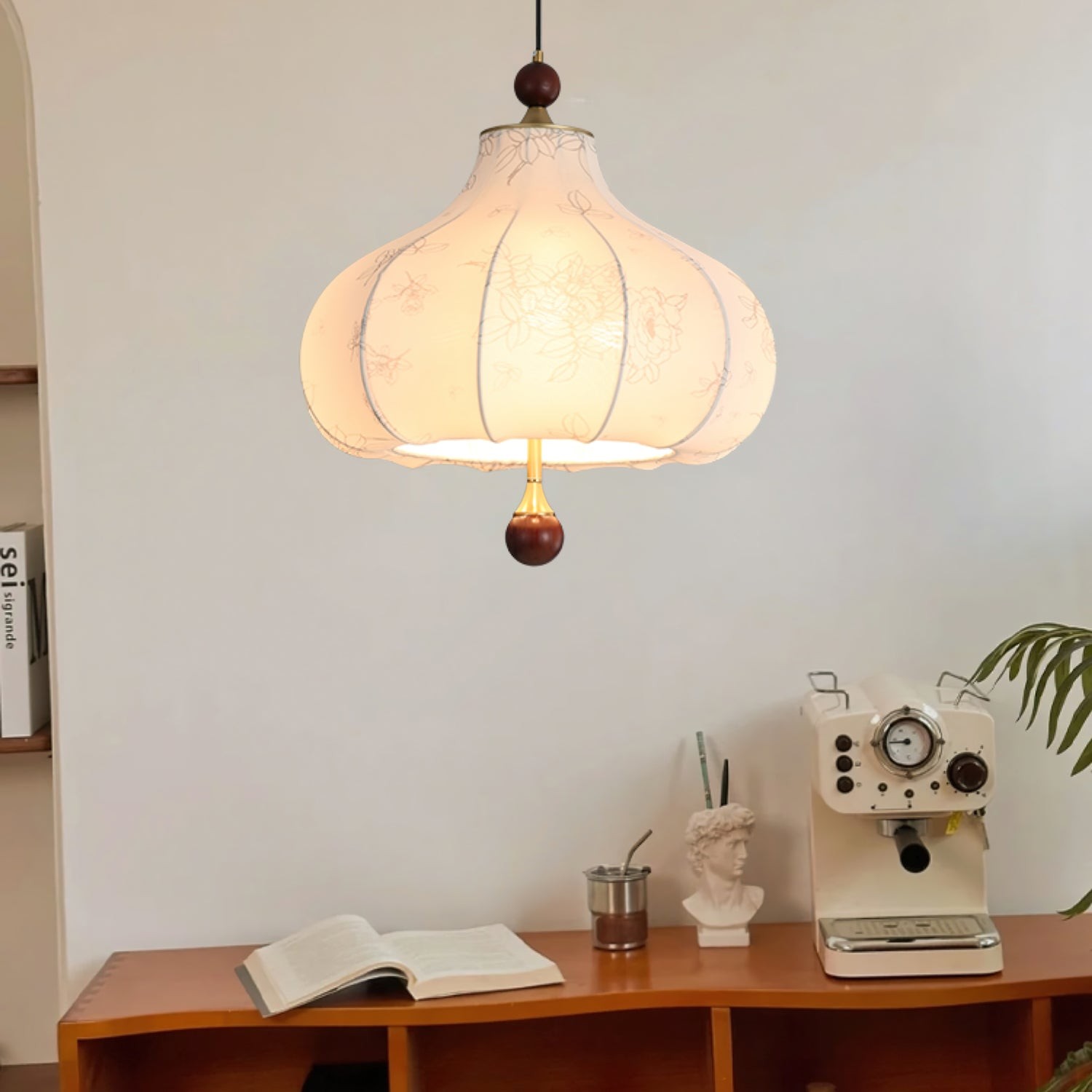 French Retro Fabric Pattern Pendant Lamp K317