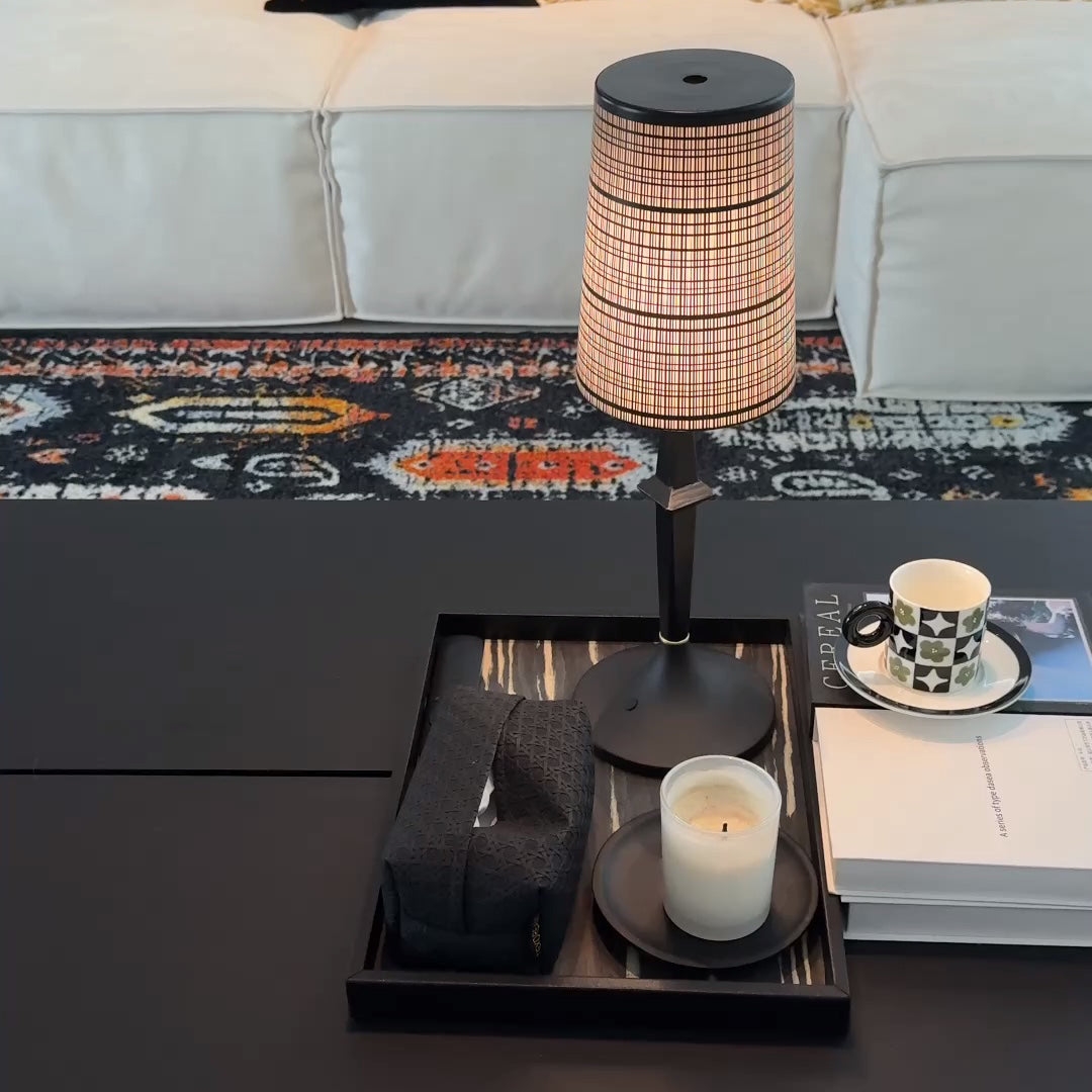 Devon Black Table Lamp (Built-in Battery) D709