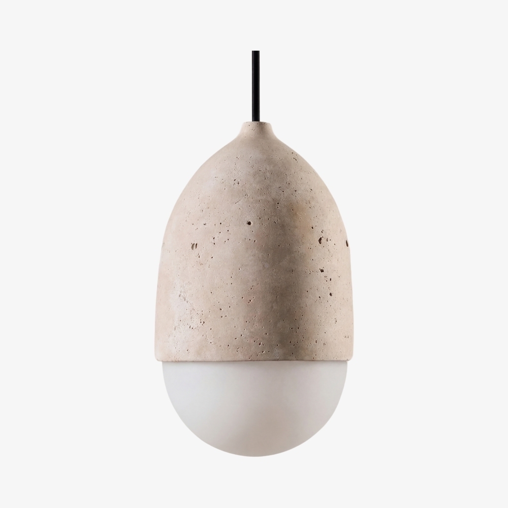 Orbaltis Modern Orb Cluster Pendant Light - Natural Stone and Glass Hanging Lamp for Living or Kitchen K2266