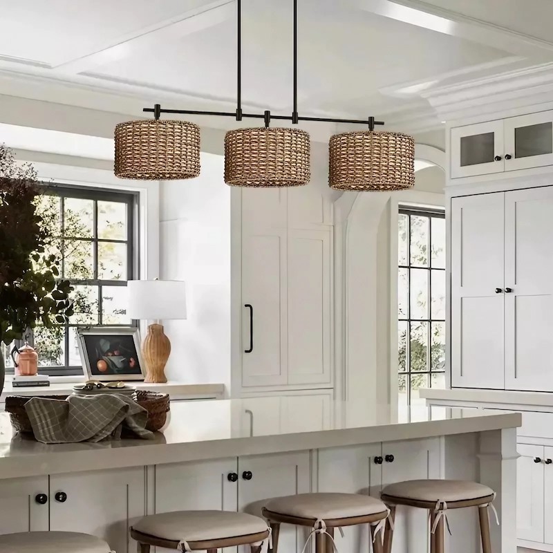 3 Light Dimmable Rustic Drum Chandelier K137