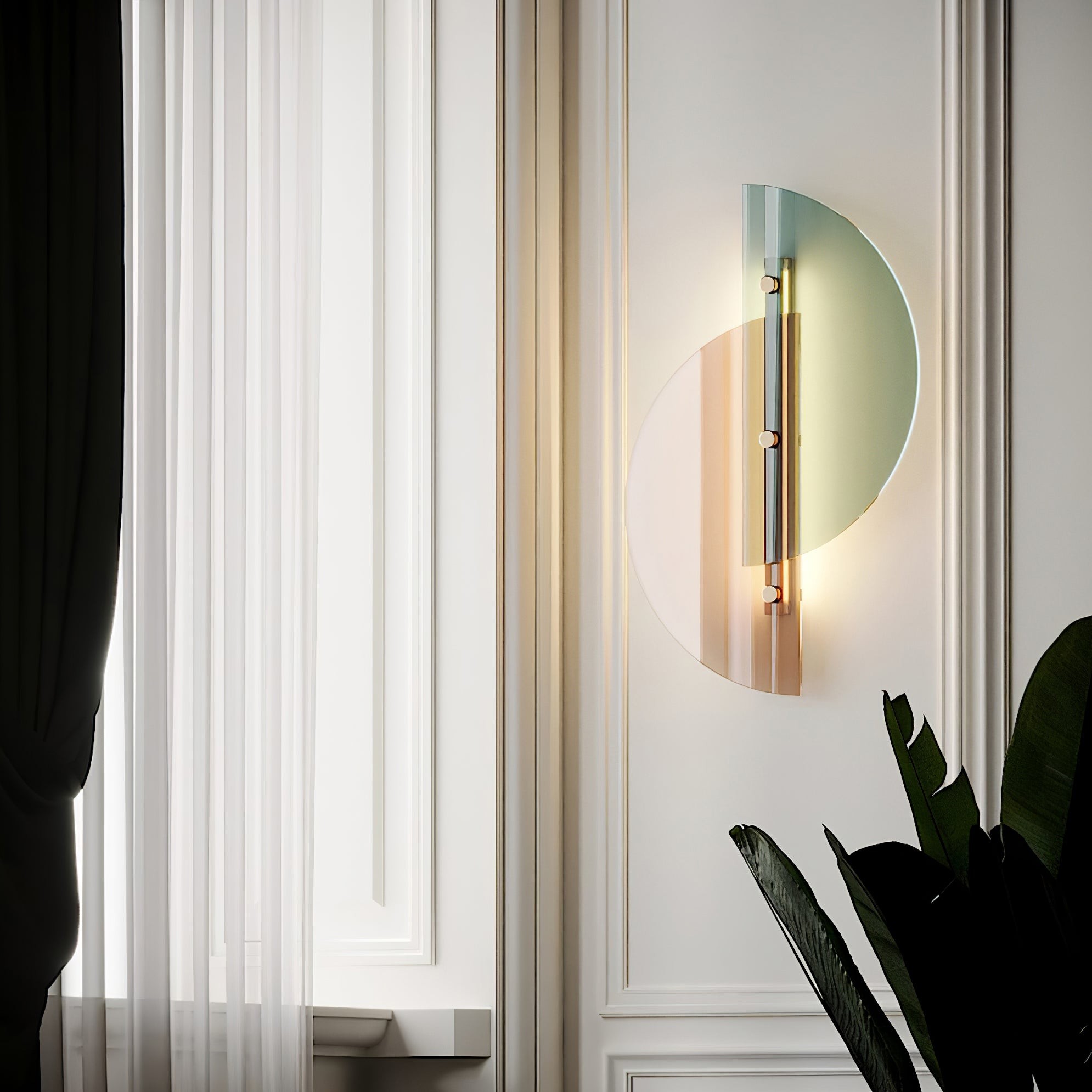 Simple Fan-Shaped Glass Arc Wall Lamp K575
