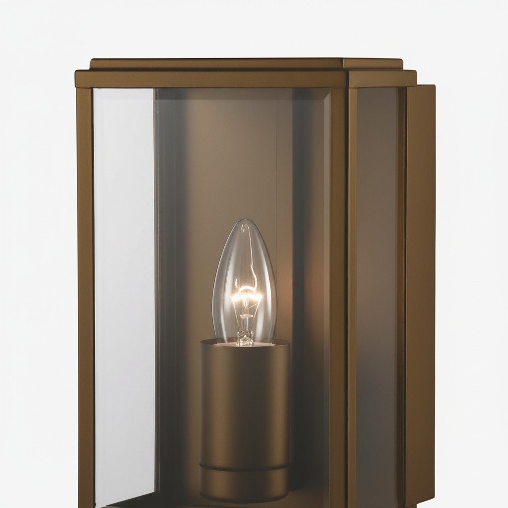 Boxar Outdoor Wall Lantern - Metal Frame and Clear Glass for Porches K1987