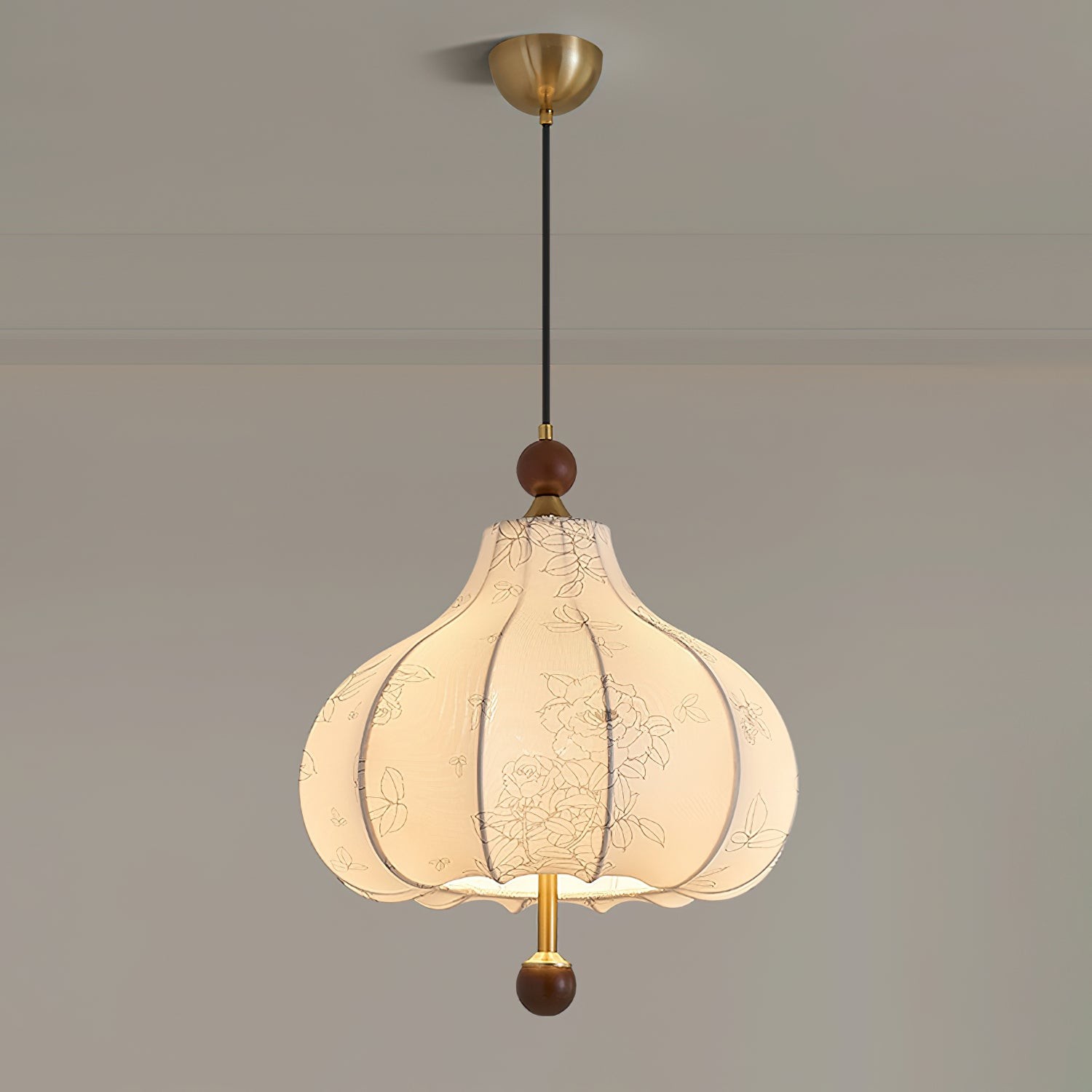 French Retro Fabric Pattern Pendant Lamp K317