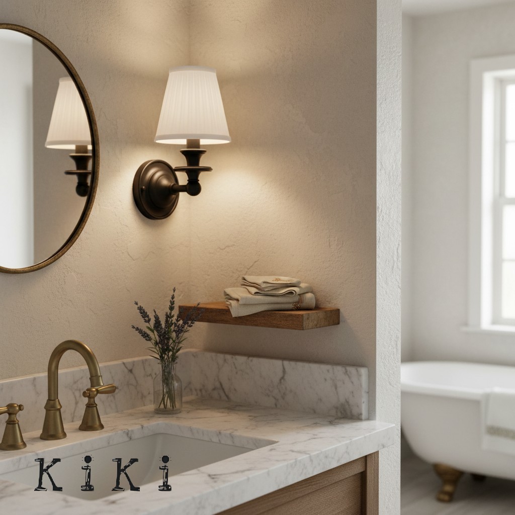 Kalvora Wall Sconce with Fabric Shade – Timeless Lighting for Living & Bedroom K1194