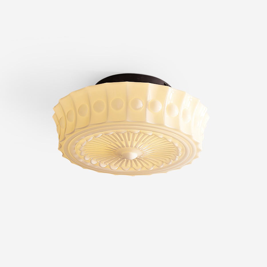 Rigidus French Vintage Glass Cream Style Ceiling Light K431