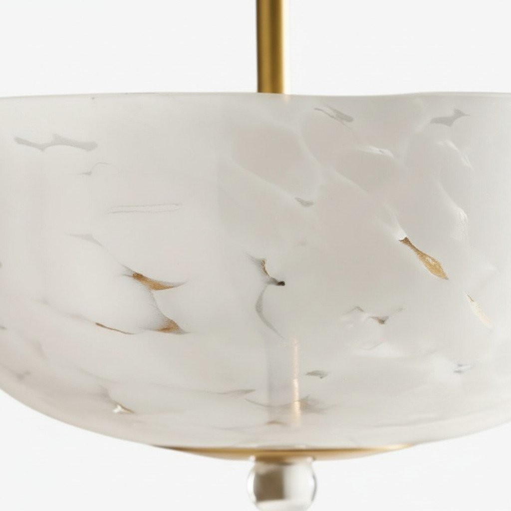 Clea Rounded Glass Flush Mount - Dotted Shade for Bedroom and Hallway Lighting K1658