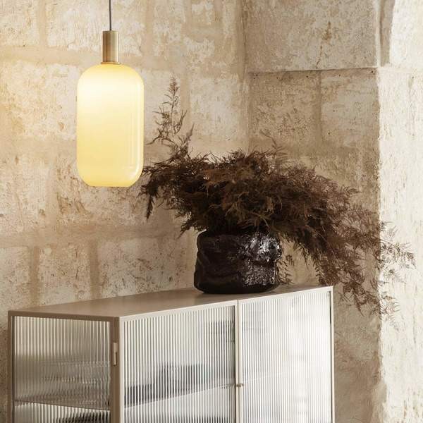 Brass Pendant & Opal Shade