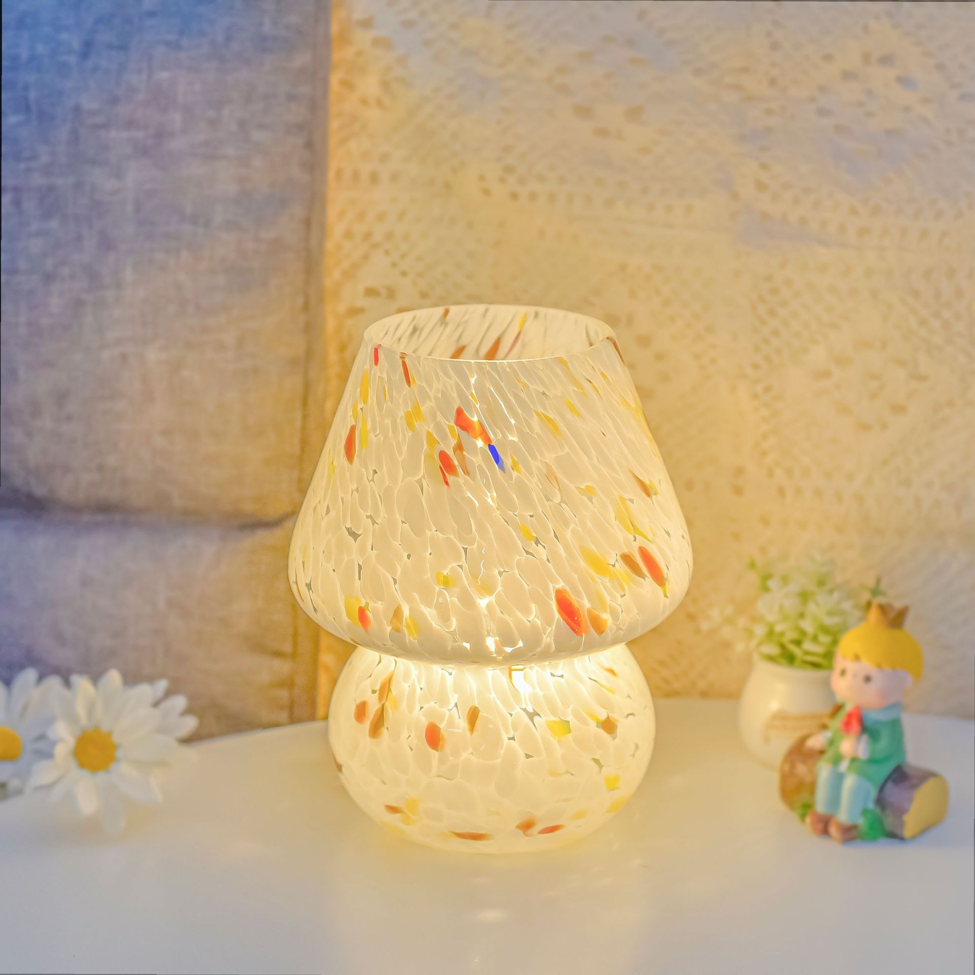 Nordic Macaron Mushroom Glass Table Lamp K54