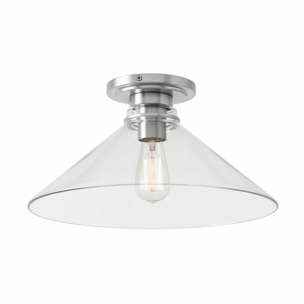 Aurenza Simple Flush Mount – Metal and Glass Ceiling Light for Any Room K1138