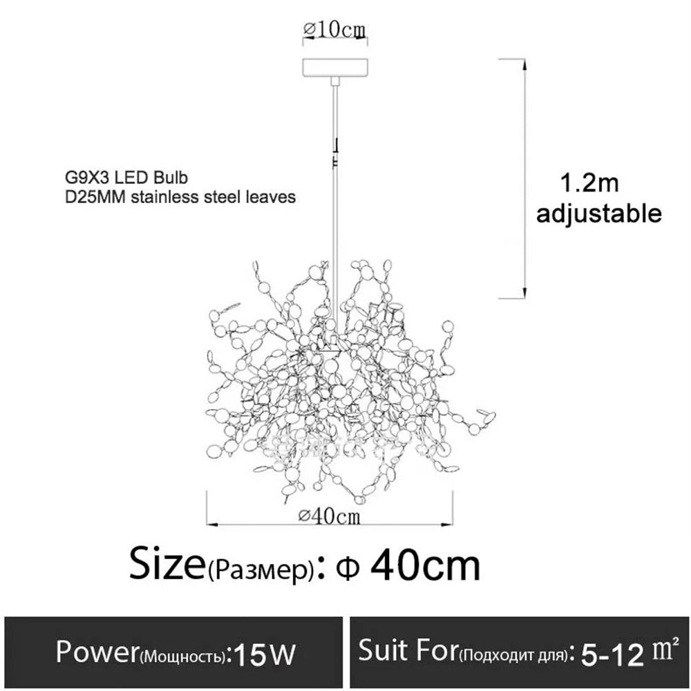 Modern Creative Decorative Leaf Stainless Steel Pendant Light K346