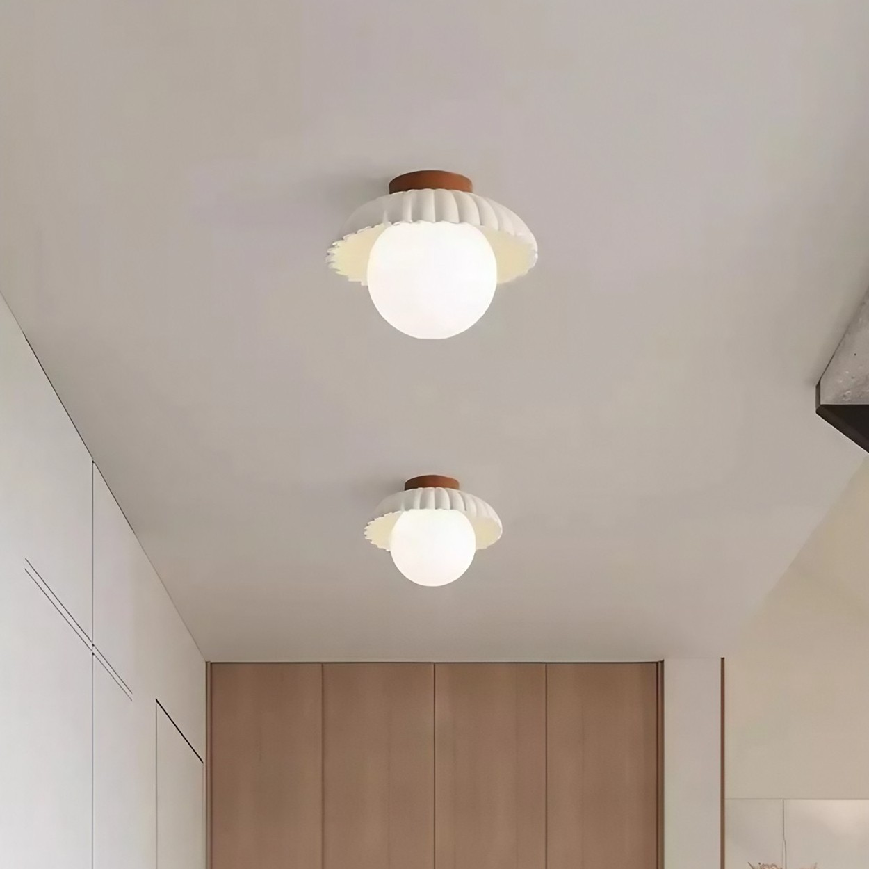 Alien Cream Ceiling Light - Resin Flower Ceiling Lamp for Living Room and Kitchen K227