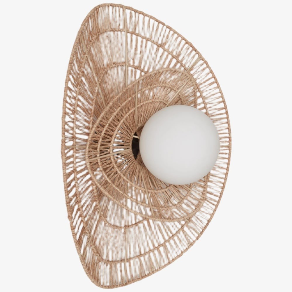 Florevian Woven Wall Sconce - Two Tier Jute Wall Sconce for Living or Bedroom K1633