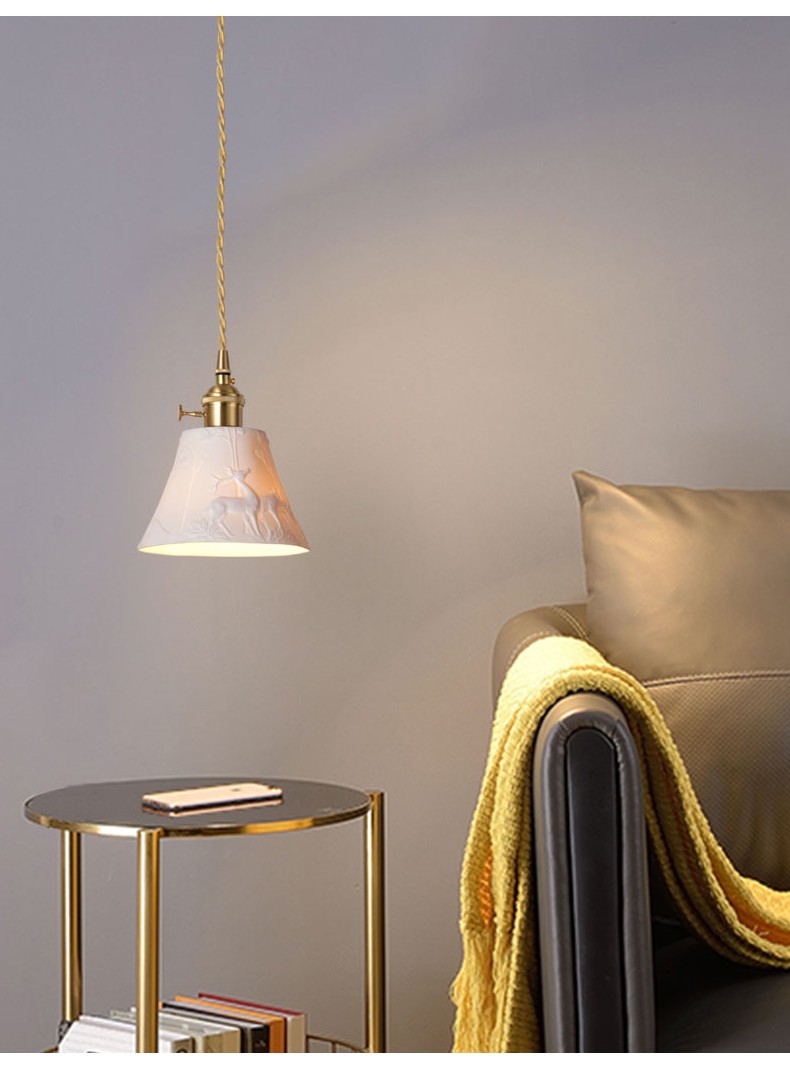 KiKi Ceramic Brass Pendant