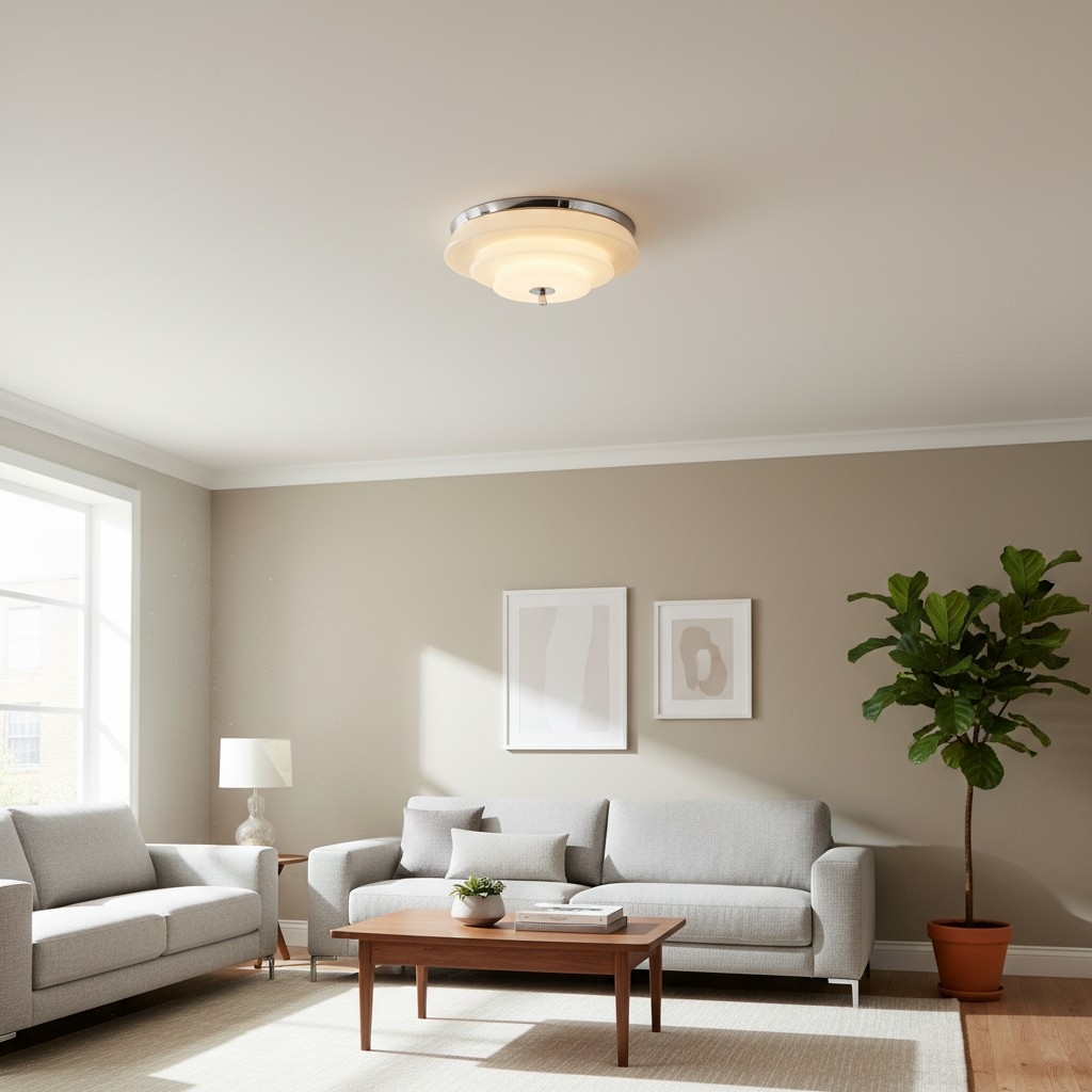 Mallew Flush Mount Ceiling Light - Layered Wave Silhouette Vintage Style Lamp for Indoor Use K2269