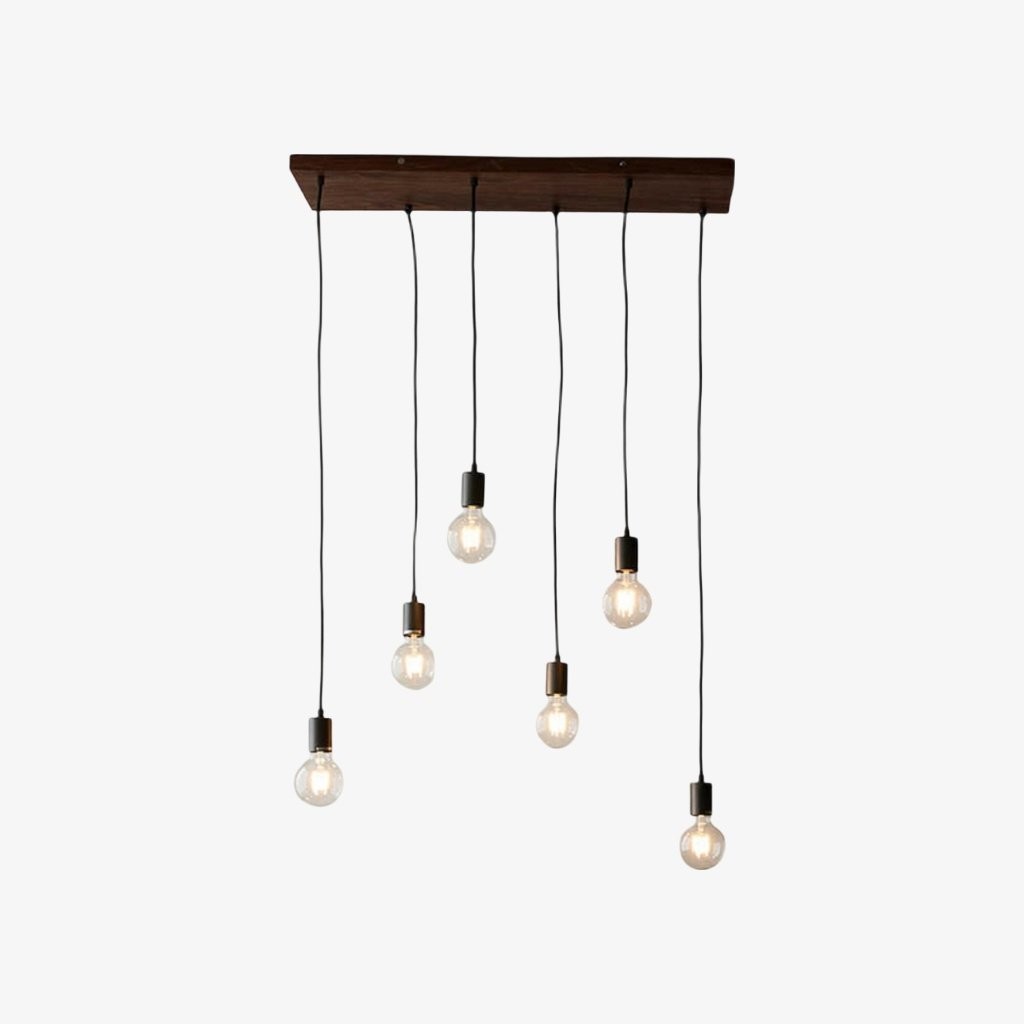 Vornix 6-Light Linear Pendant Light - Timber Beam Modern Industrial Fixture K1820
