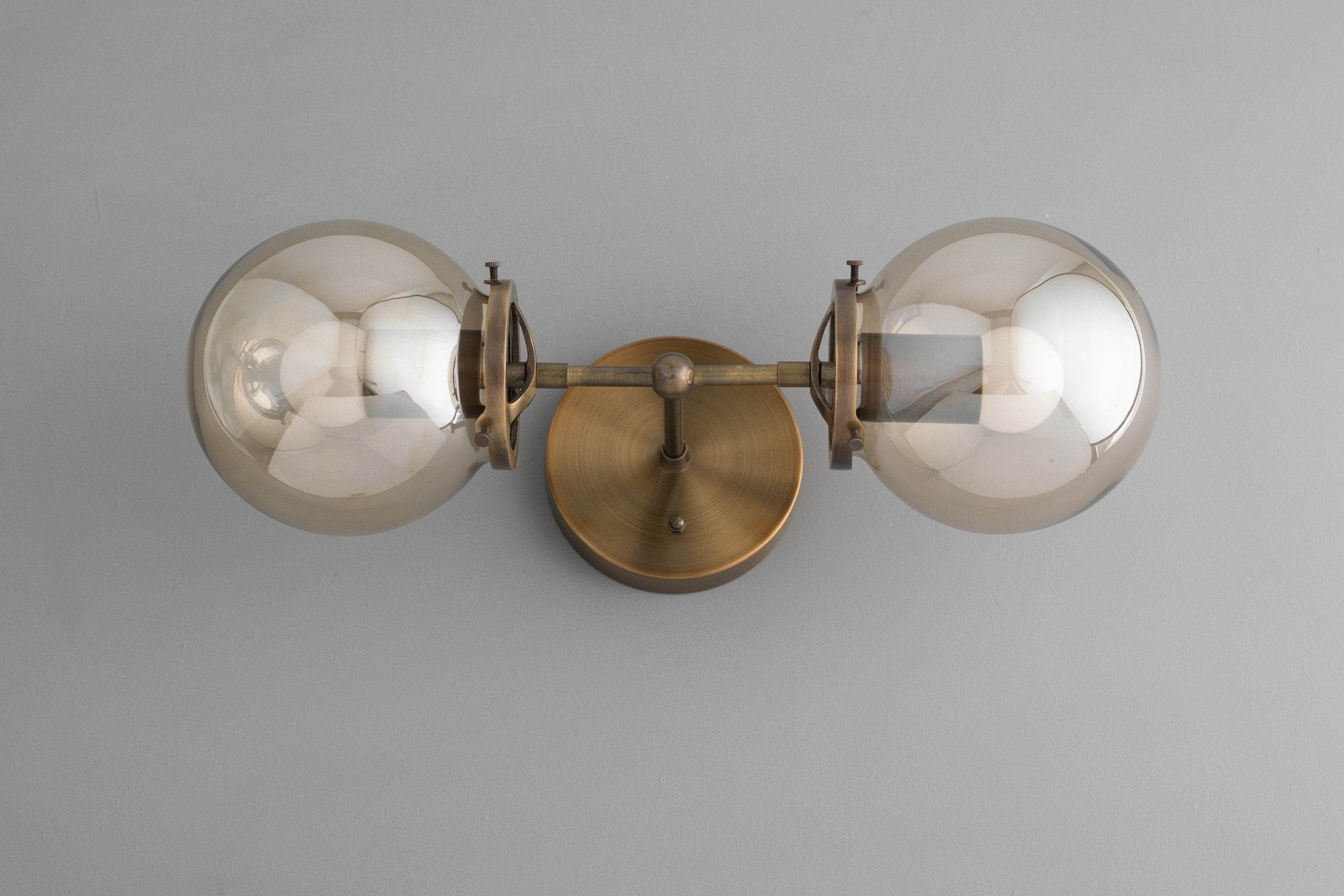 Lumio Globe Double Globe Vanity Wall Light - Rustic Farmhouse Bathroom Wall Fixture K1489