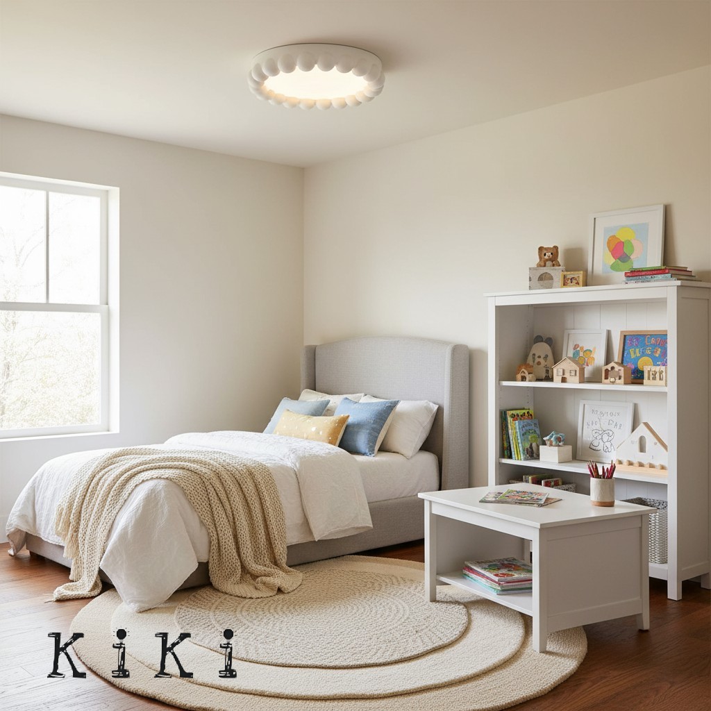 Minori Cream Art Deco LED Ceiling Lamp - Minimalist Round Design For Various Spaces K172