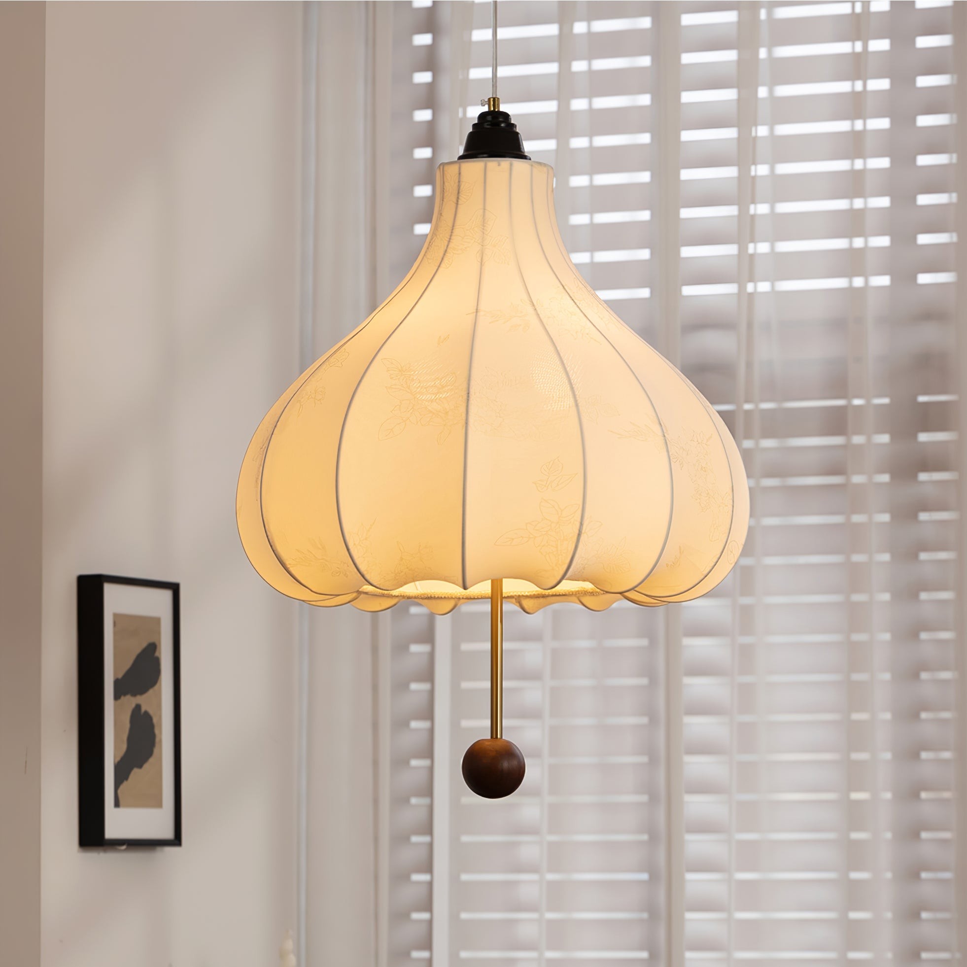 Retro Chestnut Fabric Pendant Light K318