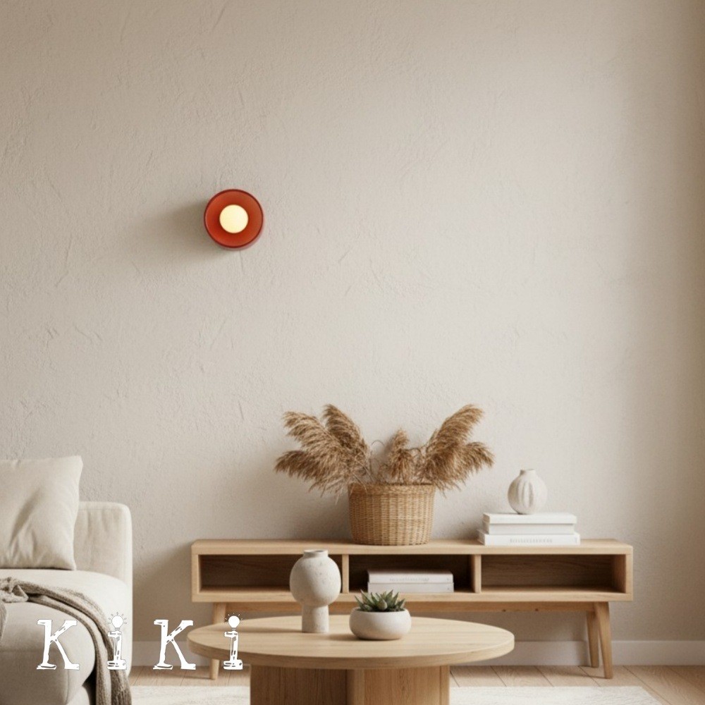 Ceranova Glazed Round Ceramic Wall Lamp - Modern Wall Lighting for Bedrooms and Hallways K2076