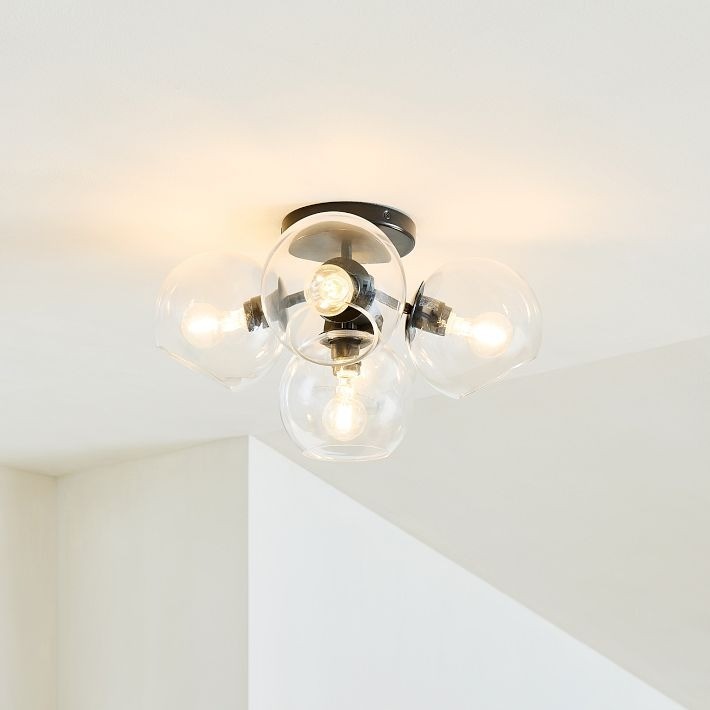 Brina Glass 5-Light Flush Mount - Minimalist Glass Ceiling Fixture K1411