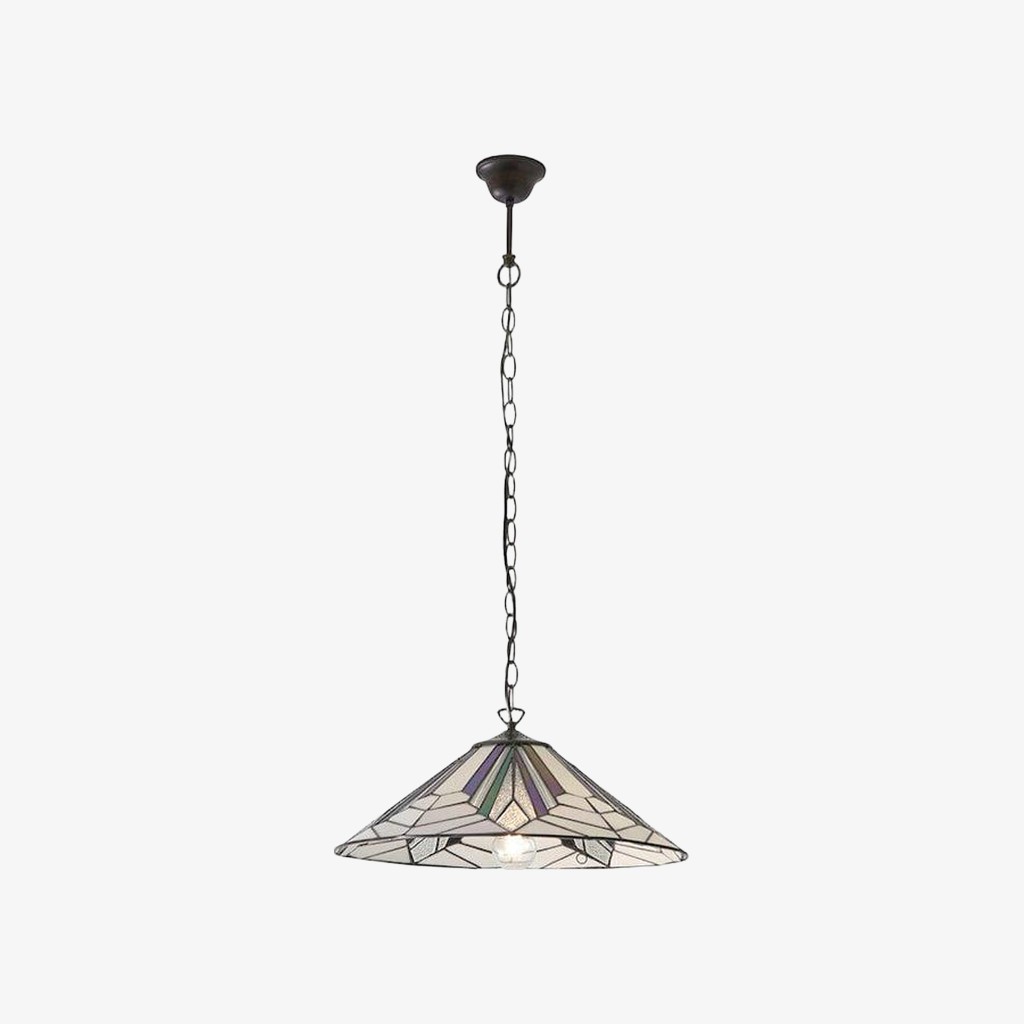 TF Astoria Tiffany Ceiling Pendant - Dimpled Geometric Glass Design for Living Room K2009