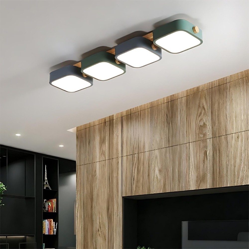 Nordic Multi Square Wood Led Celing Light K941