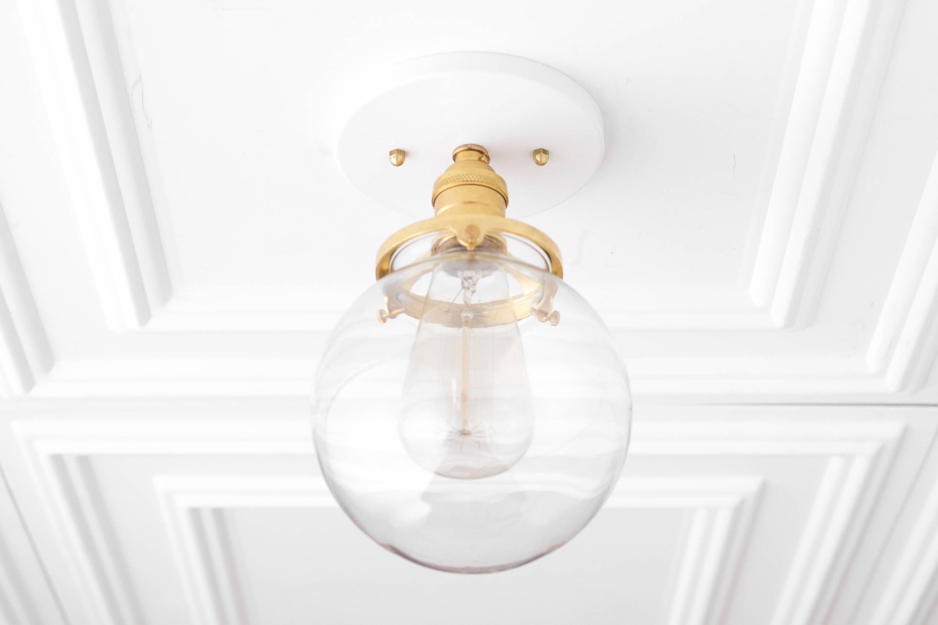 Glorica Glass Retro Globe Ceiling Light - Vintage Industrial Home Lighting K1509