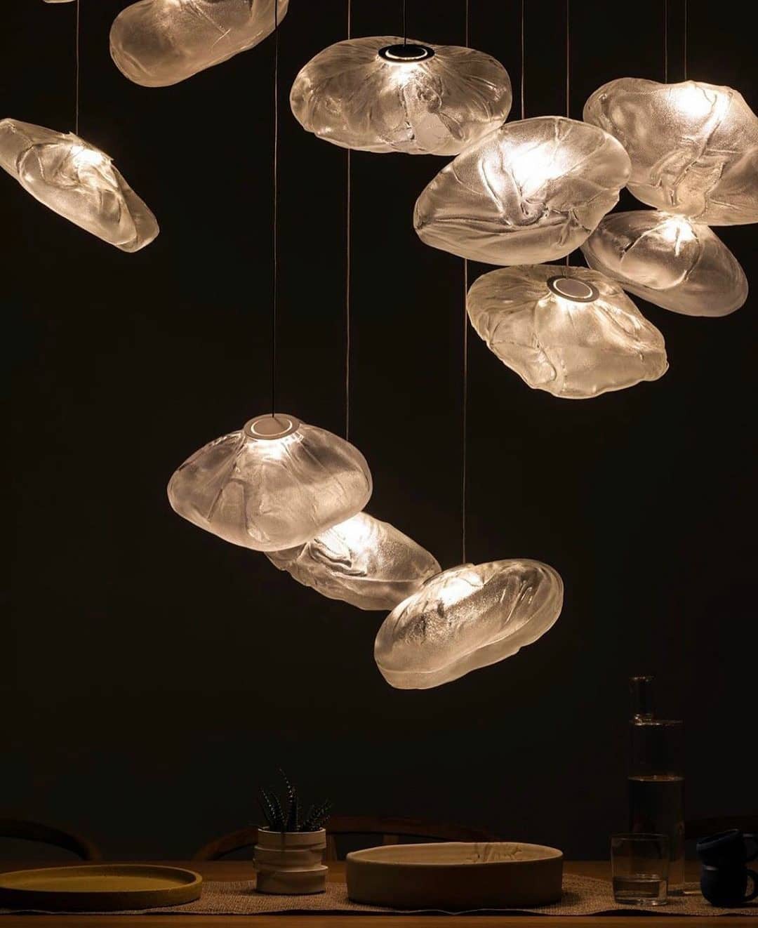 Multi-Head Irregular Glass Bubble Chandelier K216