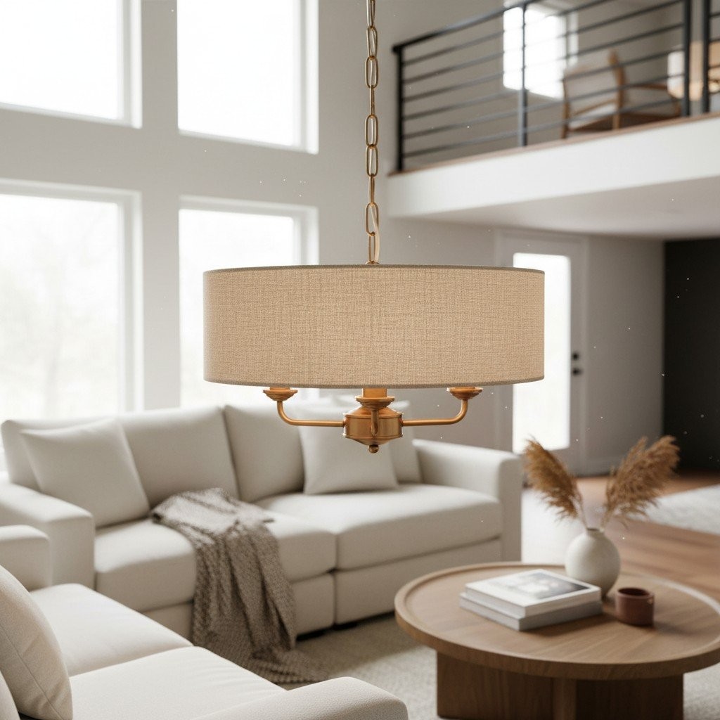 Tela Fabric Shade Pendant Style - Timeless Pendant Light for Dining Table K2216