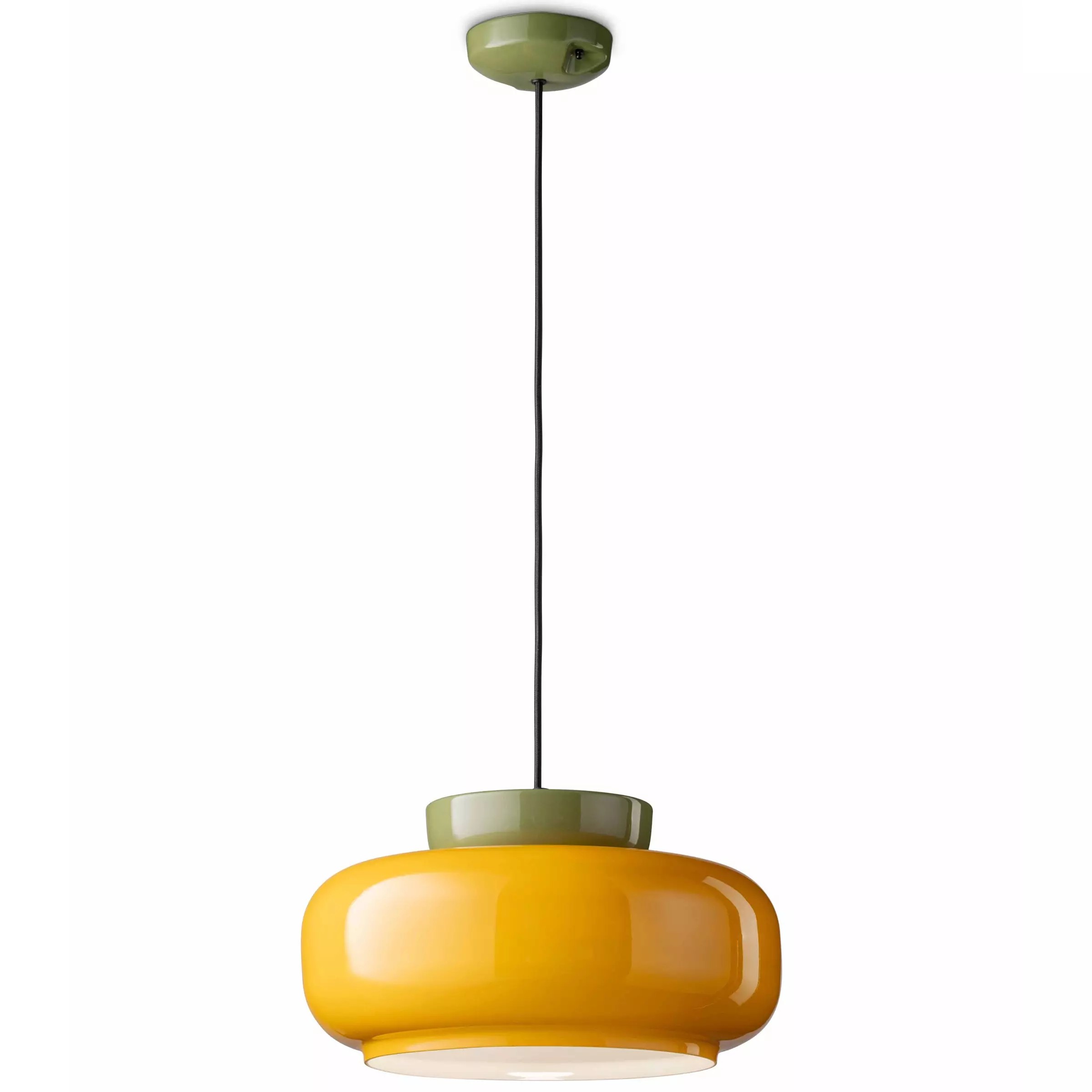 Fiesta Colour-Pop Ceramic Bowl Pendant Light – Bold Two-Tone Bowl Pendant For Dining Room K1136