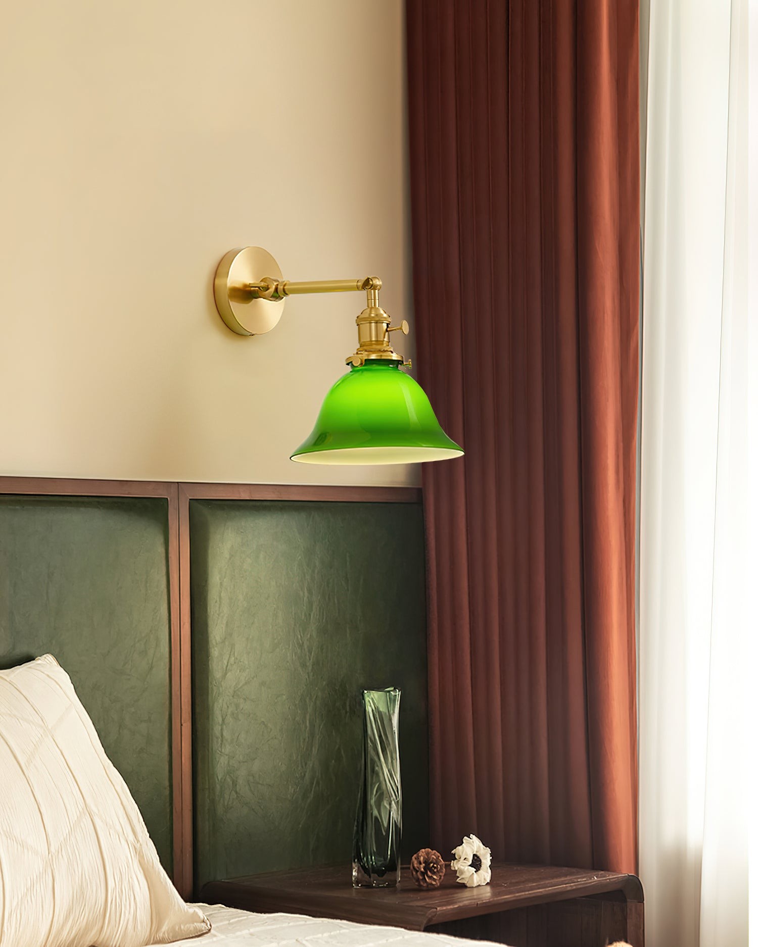 Personalized Green Bell-Shaped Wall Lamp K414