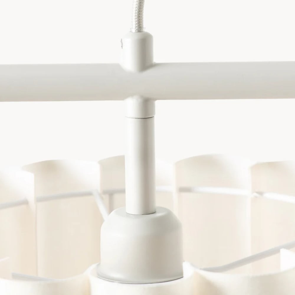 Velura Linear Pendant Light - Natural Linen Shade for Warm Ambiance K2044