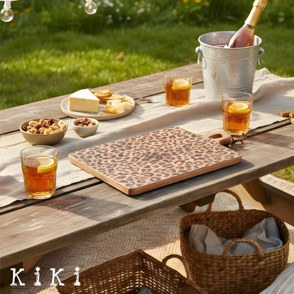 Lepwood Leopard Print Wooden Serving Board for Kitchen Styling and Entertaining K2346