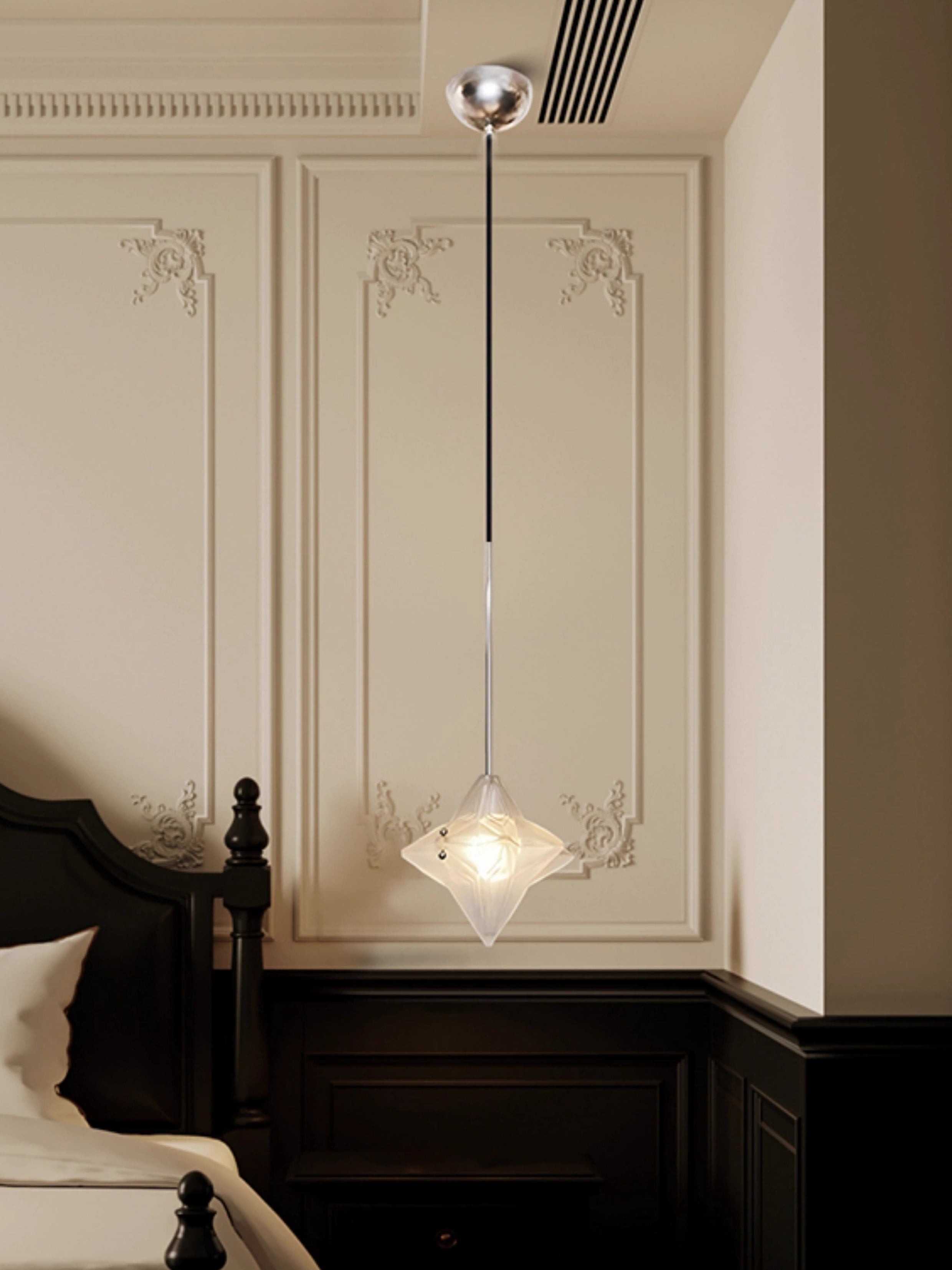 Art Deco Astris Elara Star Pendant Light - Frosted Glass Pendant with Geometric Style K1583