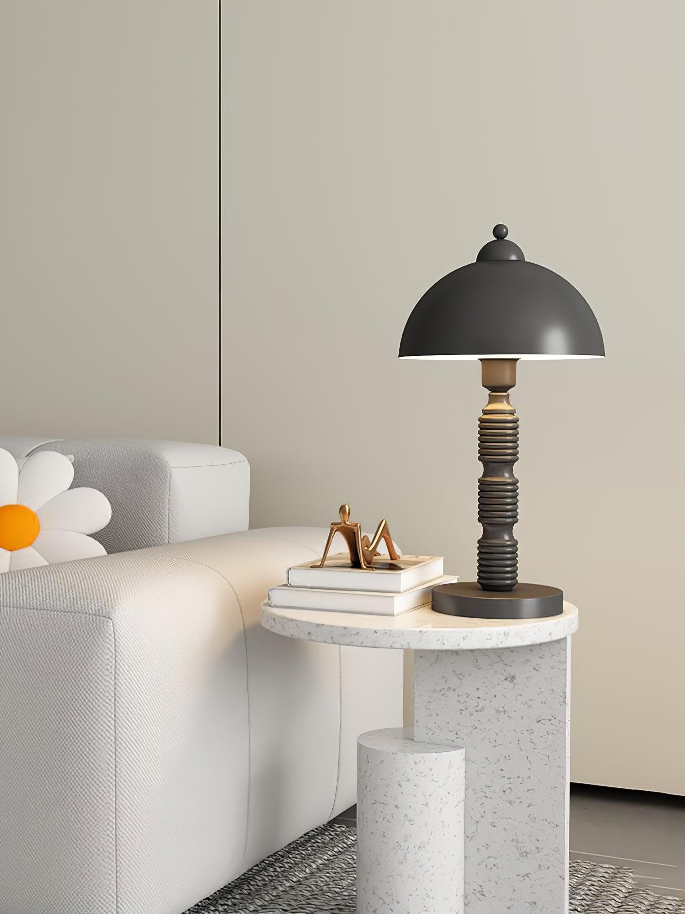 Nordic Iron Round Shade Pleated Base Table Lamp K494