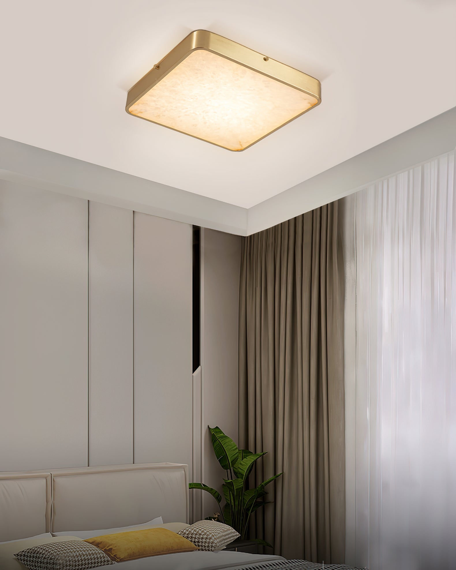 Geometric Alabaster Recessed Ceiling Light D431